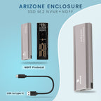 حاوية أريزوني SSD M.2 NVME+NGFF