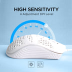 Arizone Wired Mouse with Honeycomb Lightweight Design and Adjustable DPI – USB Gaming Mouse for Laptop and PC