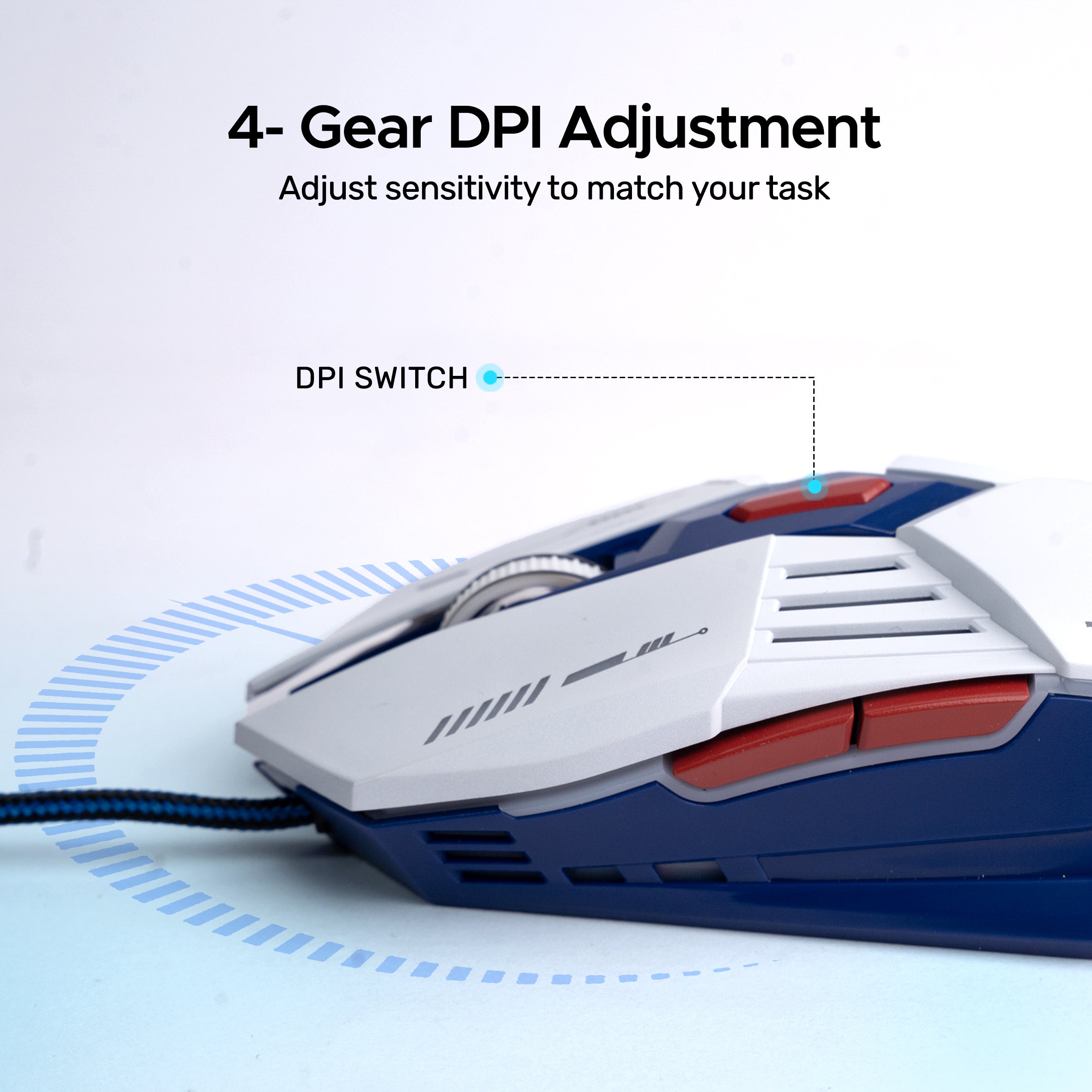 Arizone Wired Mouse with RGB Light, DPI Adjustment, and Forward/Backward Buttons – USB Gaming Mouse for Laptop and PC