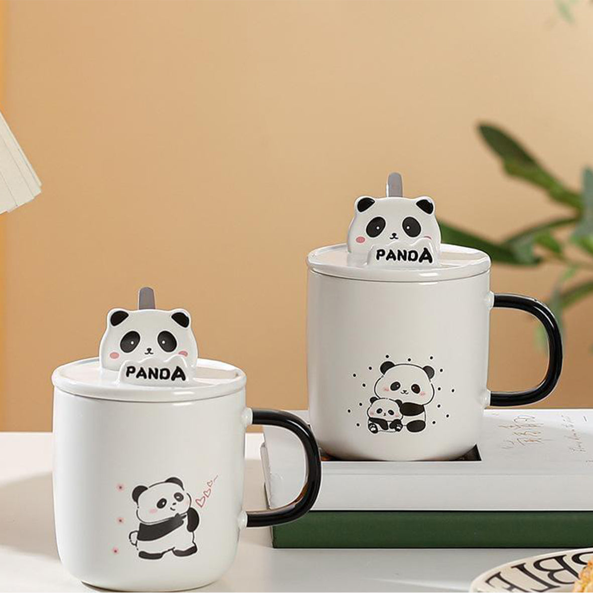 CUTE PANDA COFFEE MUG WITH LID