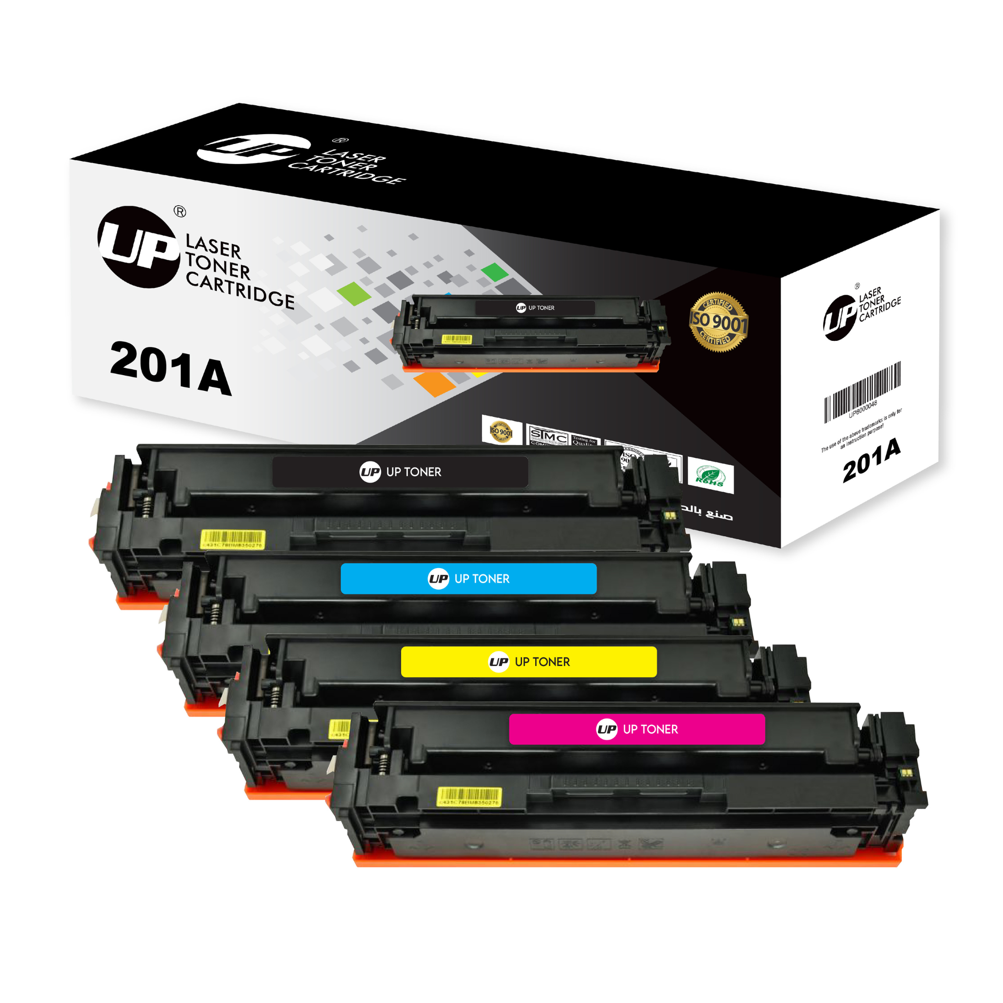4 Pack UP Toner Compatible Toner Cartridge Compatible for HP Color LaserJet Pro M252dn 252n MFP M277dw, MFP M277n, MFP M277c6, MFP M274n (Black ,Cyan,Yellow, Magenta) Main image