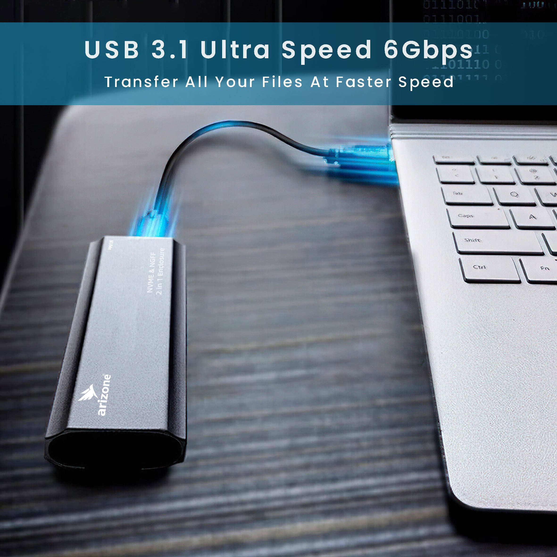 حاوية أريزوني SSD M.2 NVME+NGFF