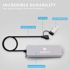 موزع USB T-3622 من Arizone® (موزع ذو 4 منافذ) 1*USB 3.0/3*USB 2.0