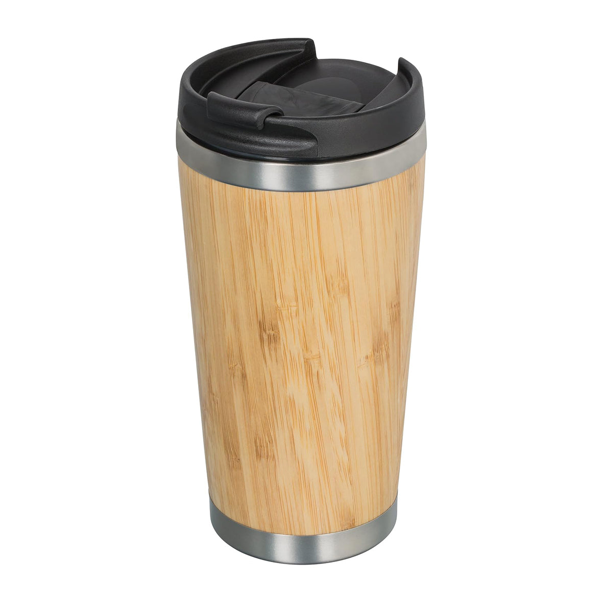 DOUBLE-WALLED DRINKING CUP WITH BAMBOO LID THERMAL MUG