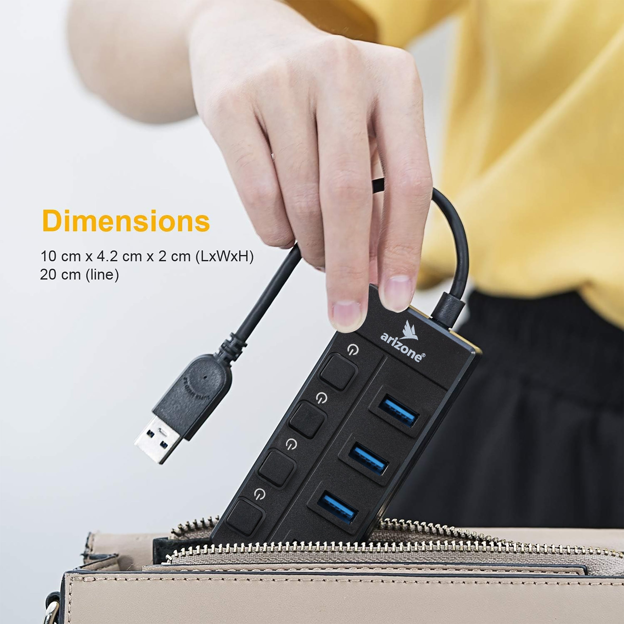 موزع USB Arizone® XL-5067 (4 منافذ) 1*USB 3.0/3*USB 2.0