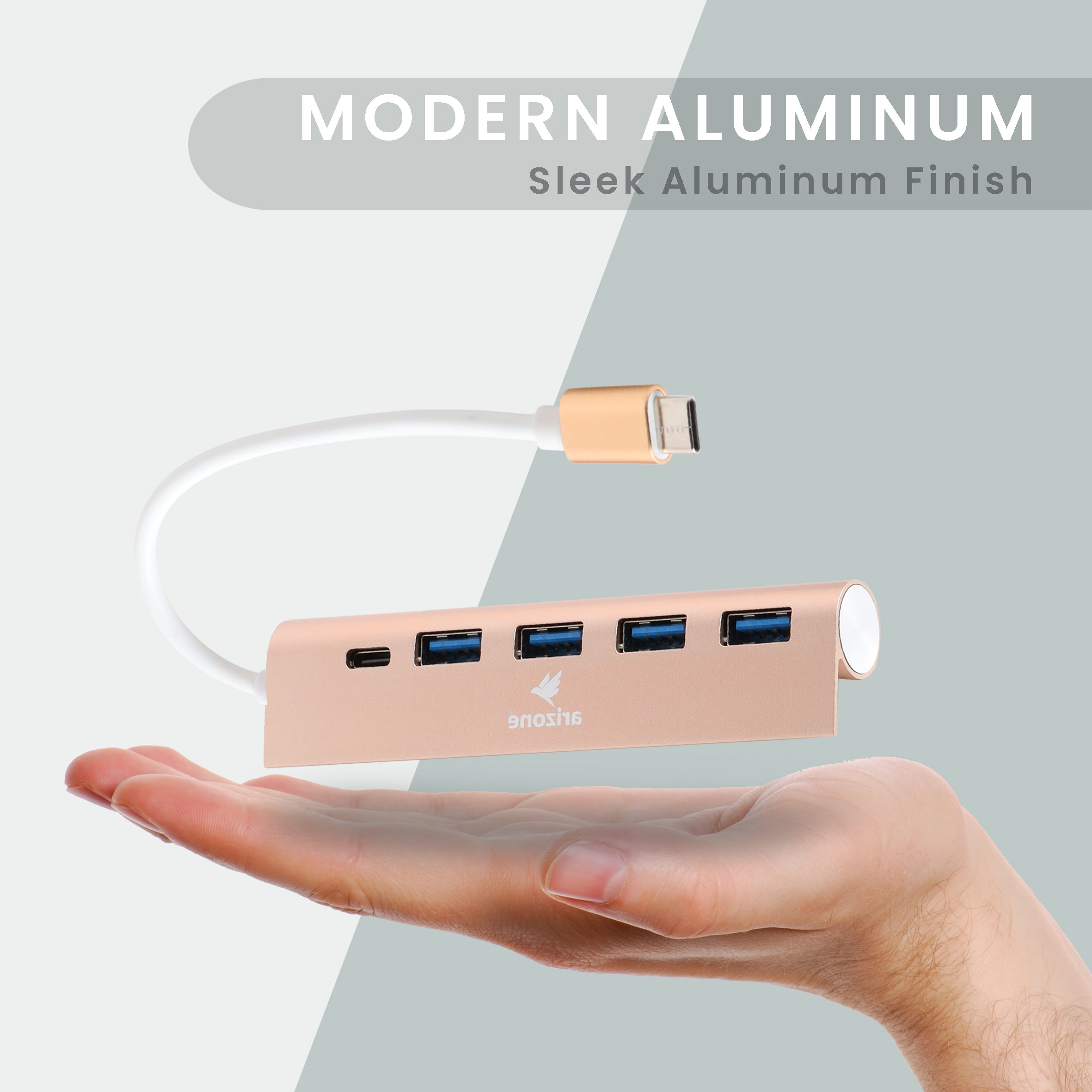 موزع USB T-3608 من Arizone® (موزع بخمسة منافذ) 1*USB 3.0/3*USB 2.0/1*USB-C