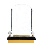 Crystal Glass Award Black Base Glass Shield