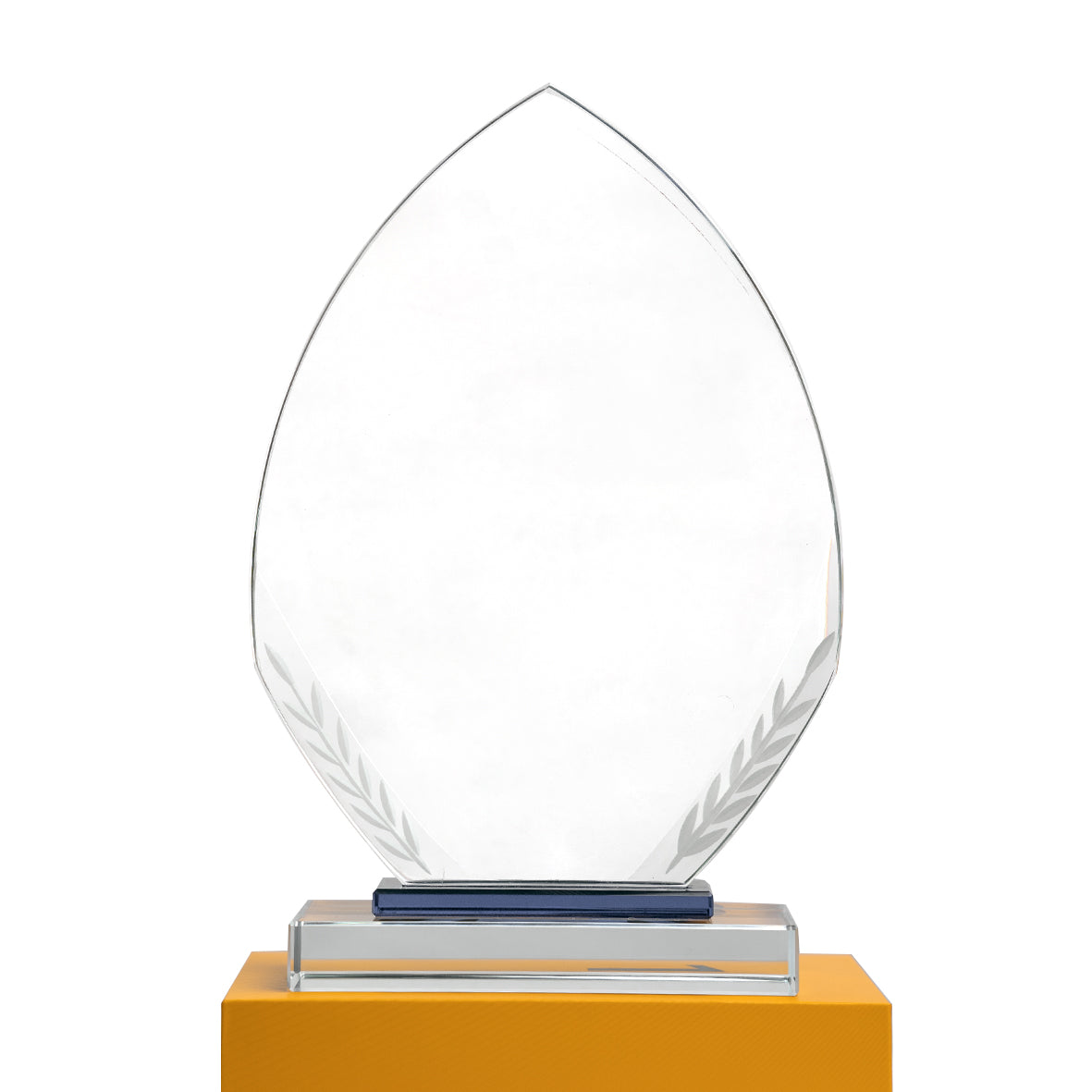 Drop-Shaped Transparent Crystal Trophy
