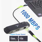 موزع USB Arizone® BS8H (8 في 1) 1*USB-C PD/1*HDMI/1*RJ45/1*USB 3.0/2*USB 2.0/1*SD/TF
