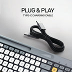 Arizone BK-037 Wireless Keyboard with Bluetooth & 2.4GHz Dual Channel, 100 Keys, Arabic/English Layout, Slim Design with Mobile Phone Holder