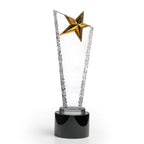 Gold Silver Bronze Star Glass Crystal Award