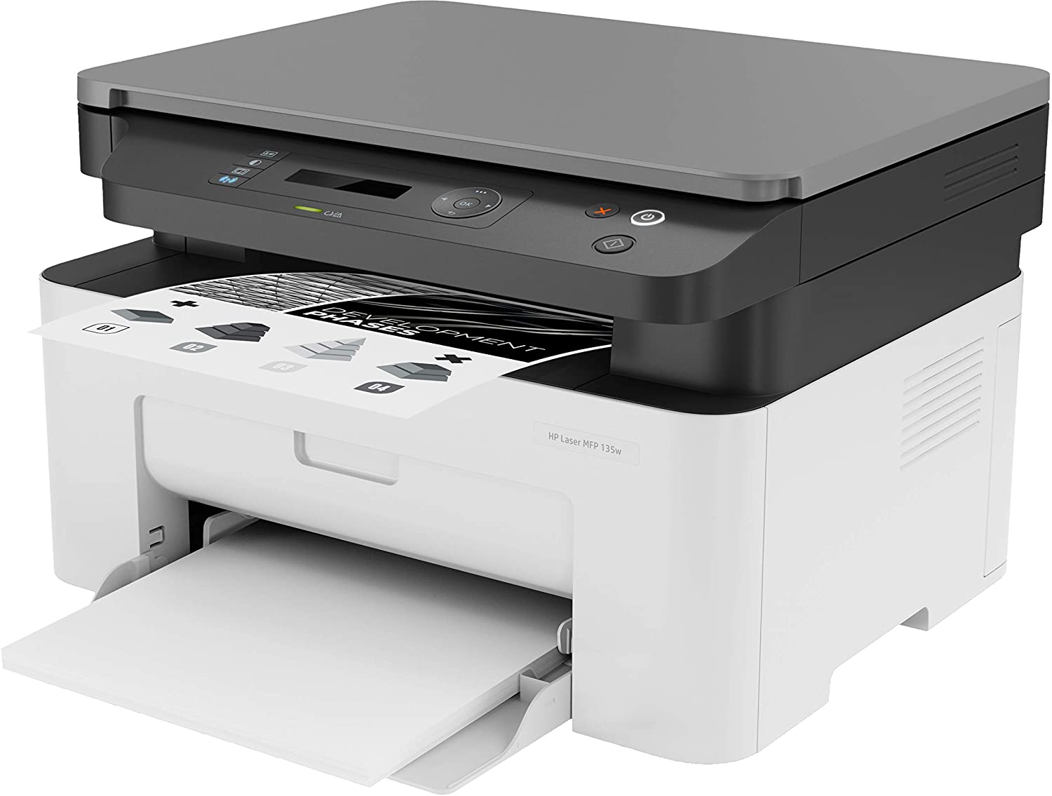HP Laser MFP 135w - Print, copy, scan - Up to 20 Page Per Minute - White [4ZB83A]