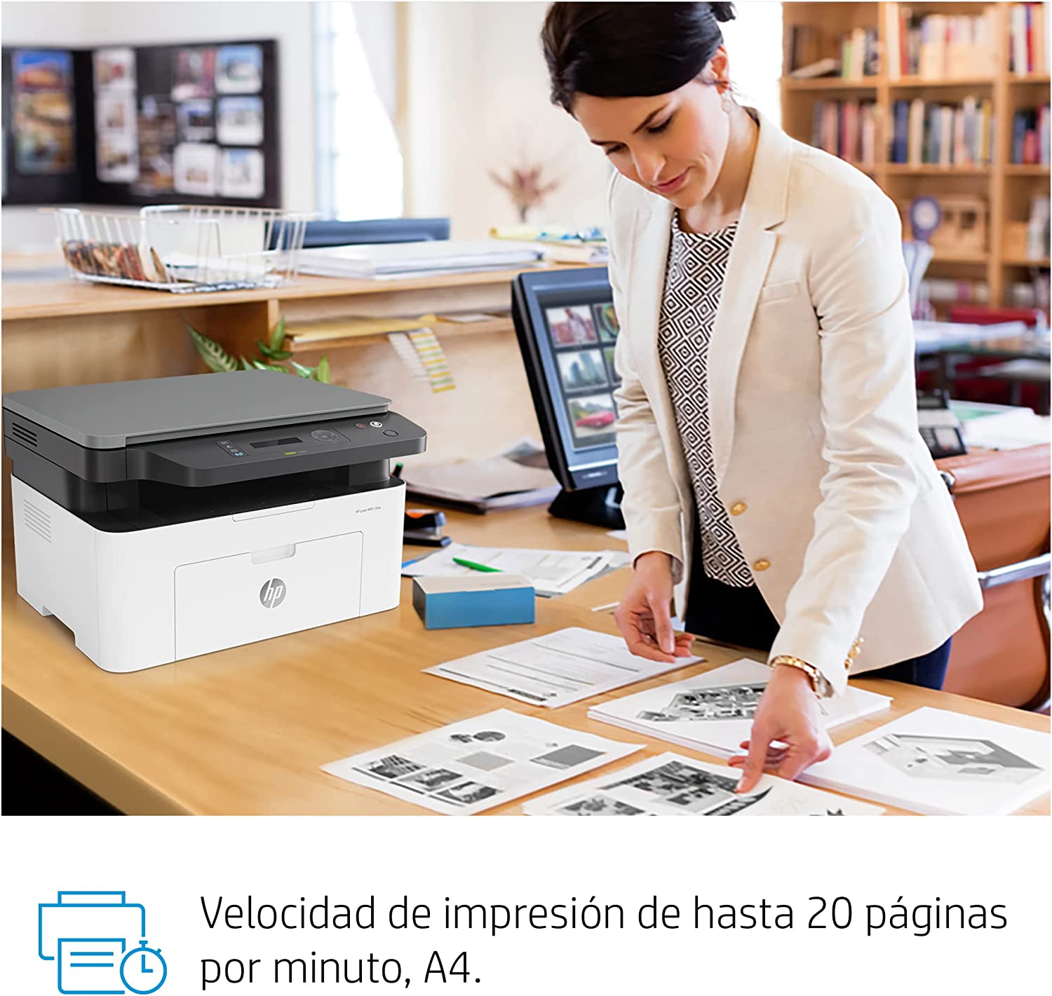 HP Laser MFP 135w - Print, copy, scan - Up to 20 Page Per Minute - White [4ZB83A]