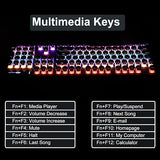 ARIZONE MK 20 Typewriter Style Retro Mechanical Gaming Keyboard Wired with True RGB Backlit, English and Arabic Keyboard, 104-Key Round Keycap