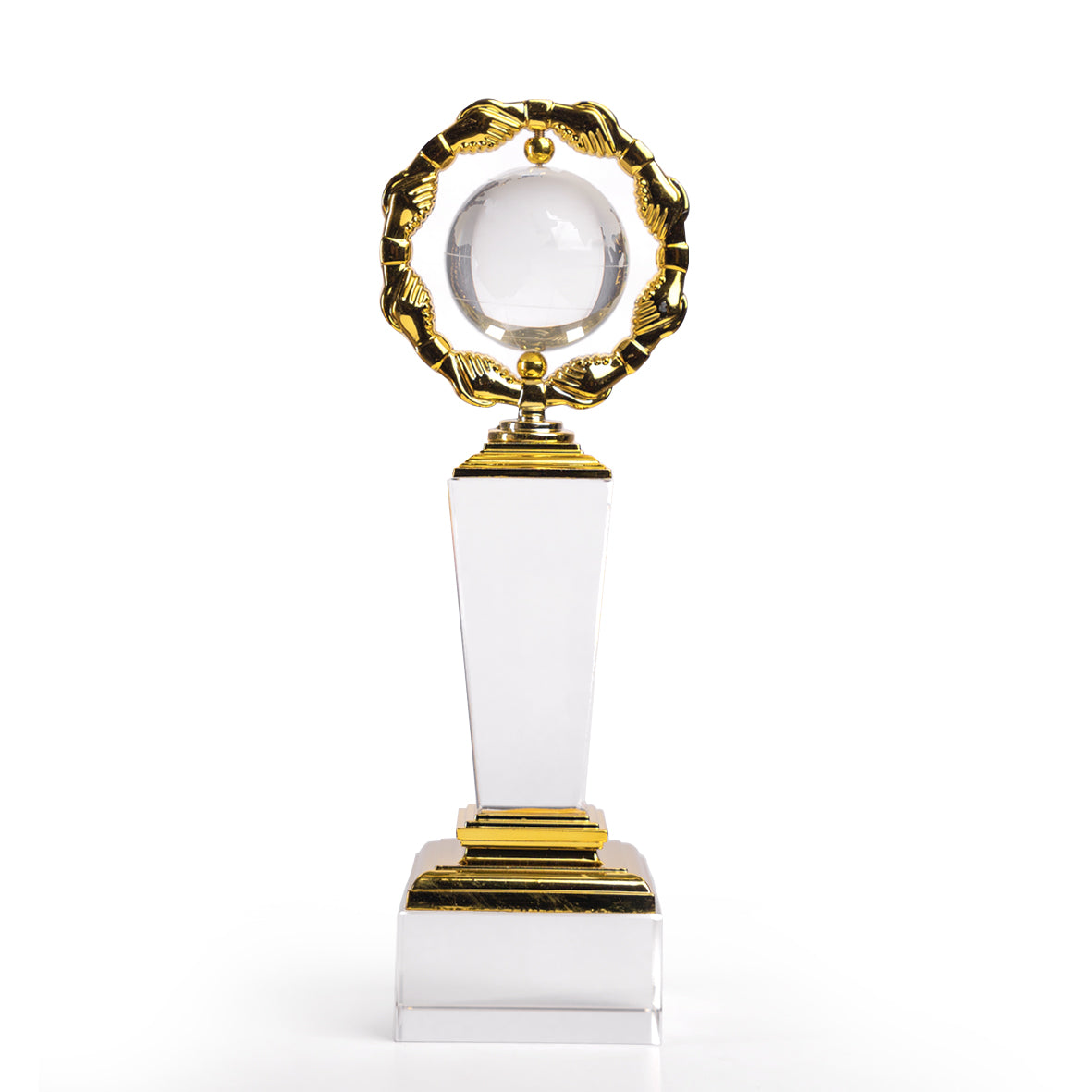 Metal Glass Crystal Globe Ball Sports Trophy Main image