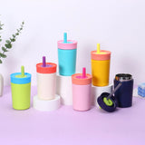 STAINLESS STEEL TUMBLER WITH SPILL RESISTANT FLEXIBLE STRAW