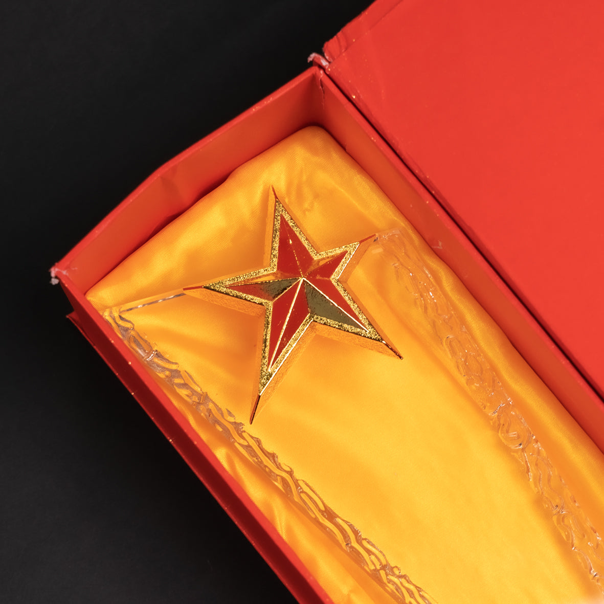 Gold Silver Bronze Star Glass Crystal Award