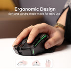 Arizone Dual Mode Wireless Mouse with Bluetooth & 2.4GHz, DPI Adjustment, Mute Click, Light Mode Switch, and Forward/Backward Buttons