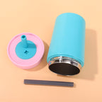 STAINLESS STEEL TUMBLER WITH SPILL RESISTANT FLEXIBLE STRAW