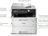 Brother MFC-L3750CDW Colour Laser Printer - All-in-One, Wireless/USB 2.0, Printer/Scanner/Copier/Fax Machine, 2 Sided Printing, 24PPM, A4 Printer, Small Office/Home Office Printer