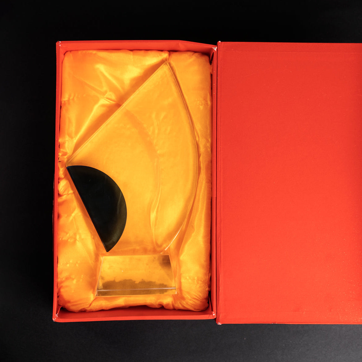 Blue Semi-circular Shape Crystal Trophy