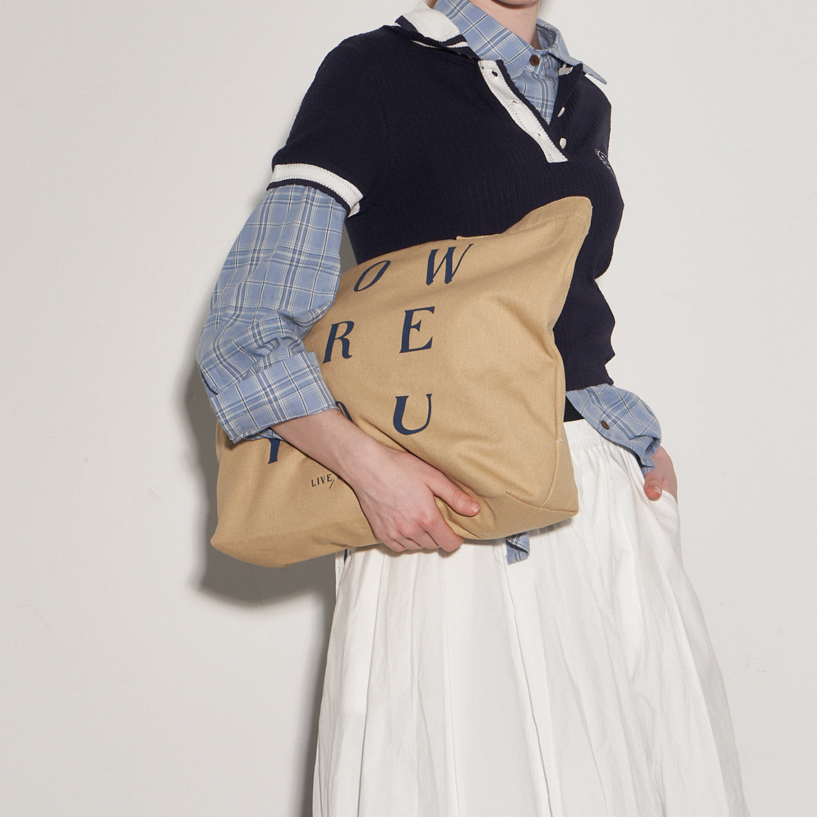 LETTER ANGLED ZIPPER BAG