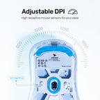 Arizone Wireless Mouse with Bluetooth & 2.4GHz, Rechargeable Type-C Charging, DPI Adjustment, Battery Indicator, Light Mode Switch, Forward/Backward Buttons