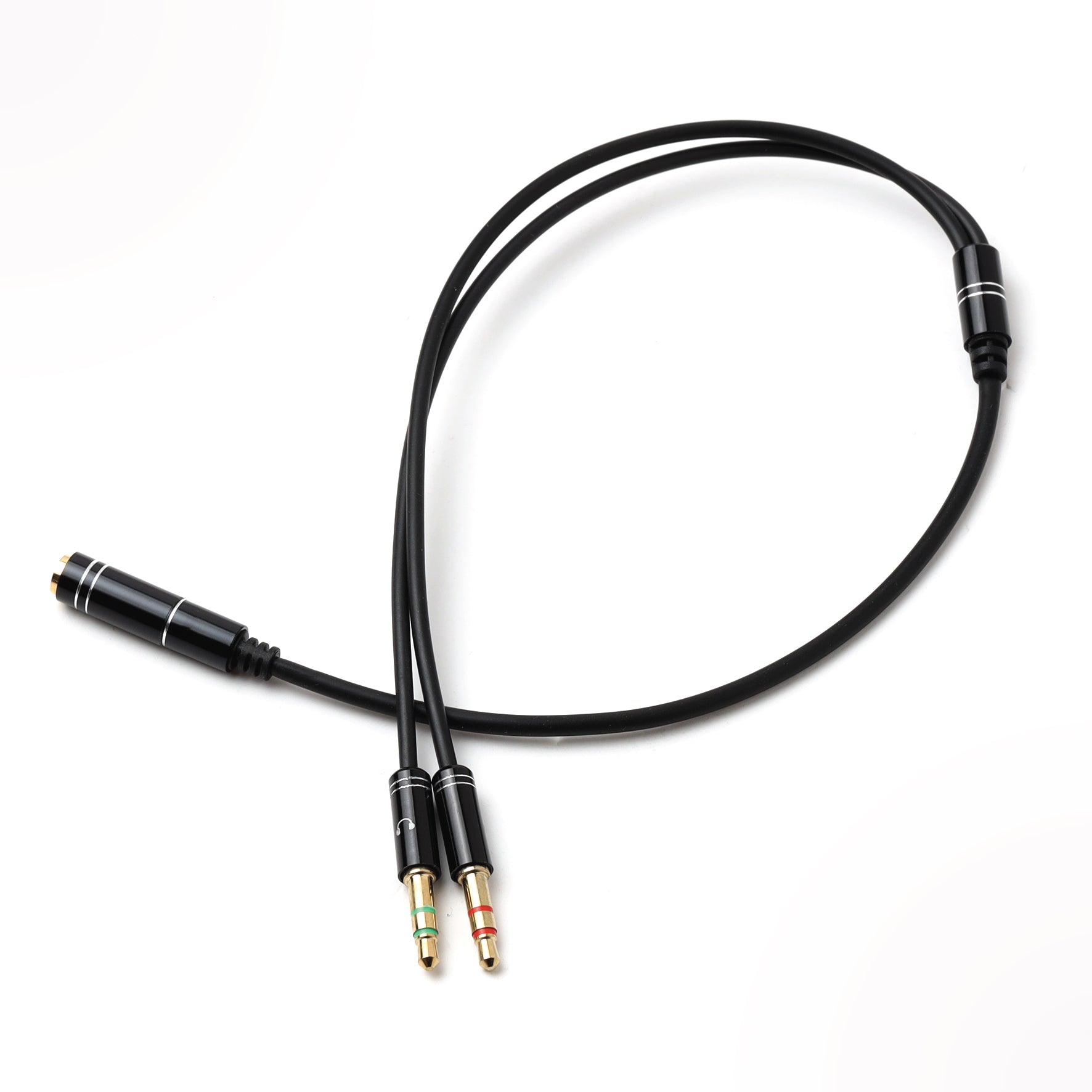 ARIZONE CABLE AUDIO MICROPHONE EARPHONE 30CM AUX 3.5F/2*3.5M BLK