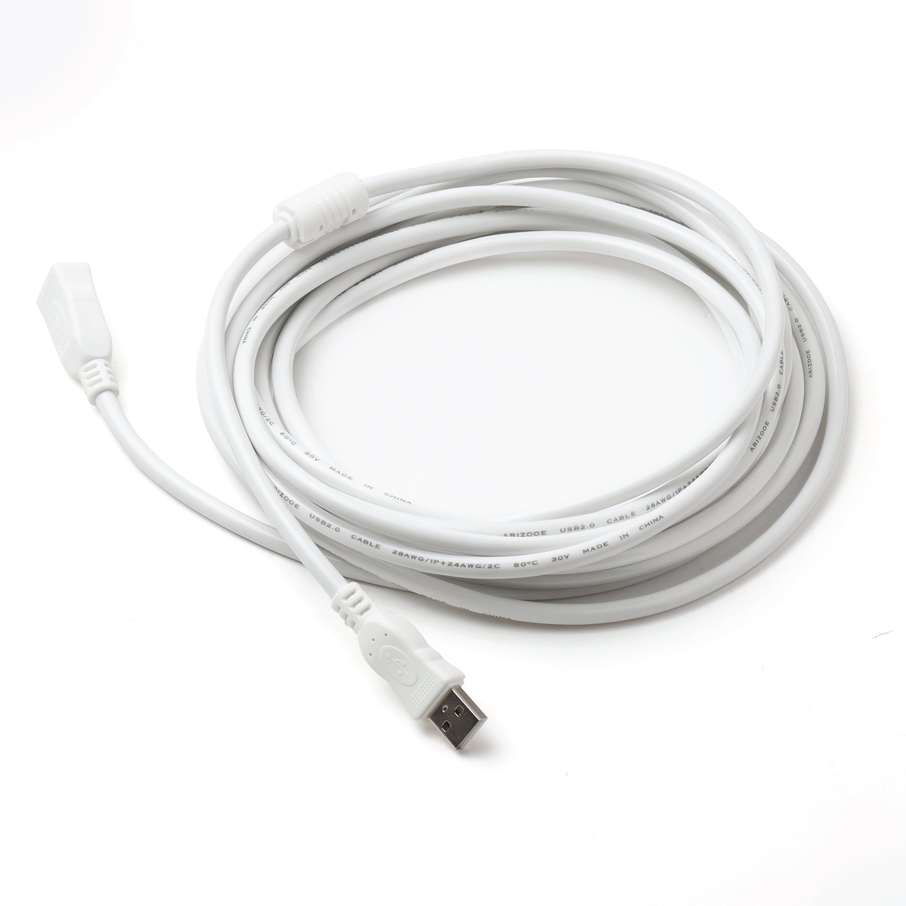 ARIZONE CABLE EXTENSION USB 3M White Male A to Female A Extension Cable for Laptop/PC/Printer/Scanner/Display