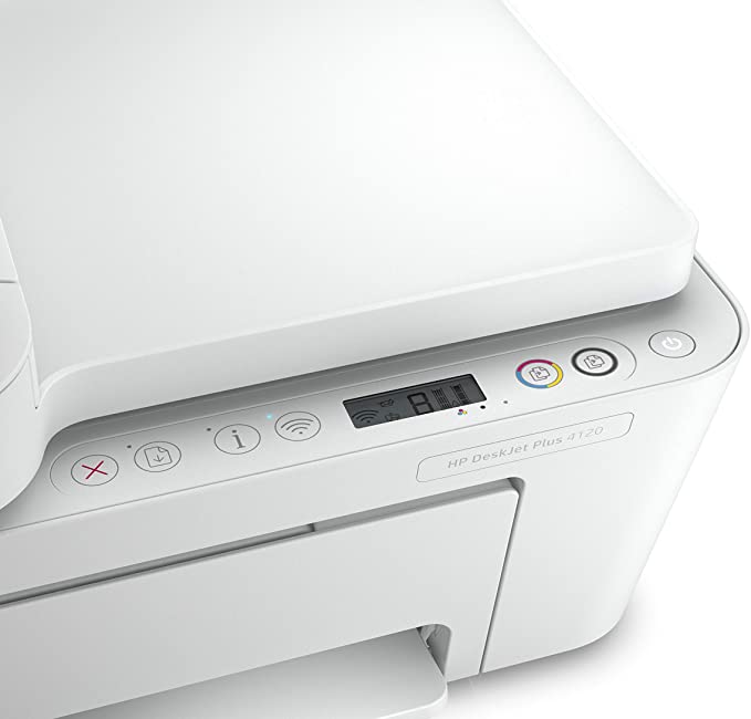 HP DeskJet Plus 4120 All-in-one Printer, Wireless, Print, Copy, Scan & Send mobile Fax - white [3XV14B]