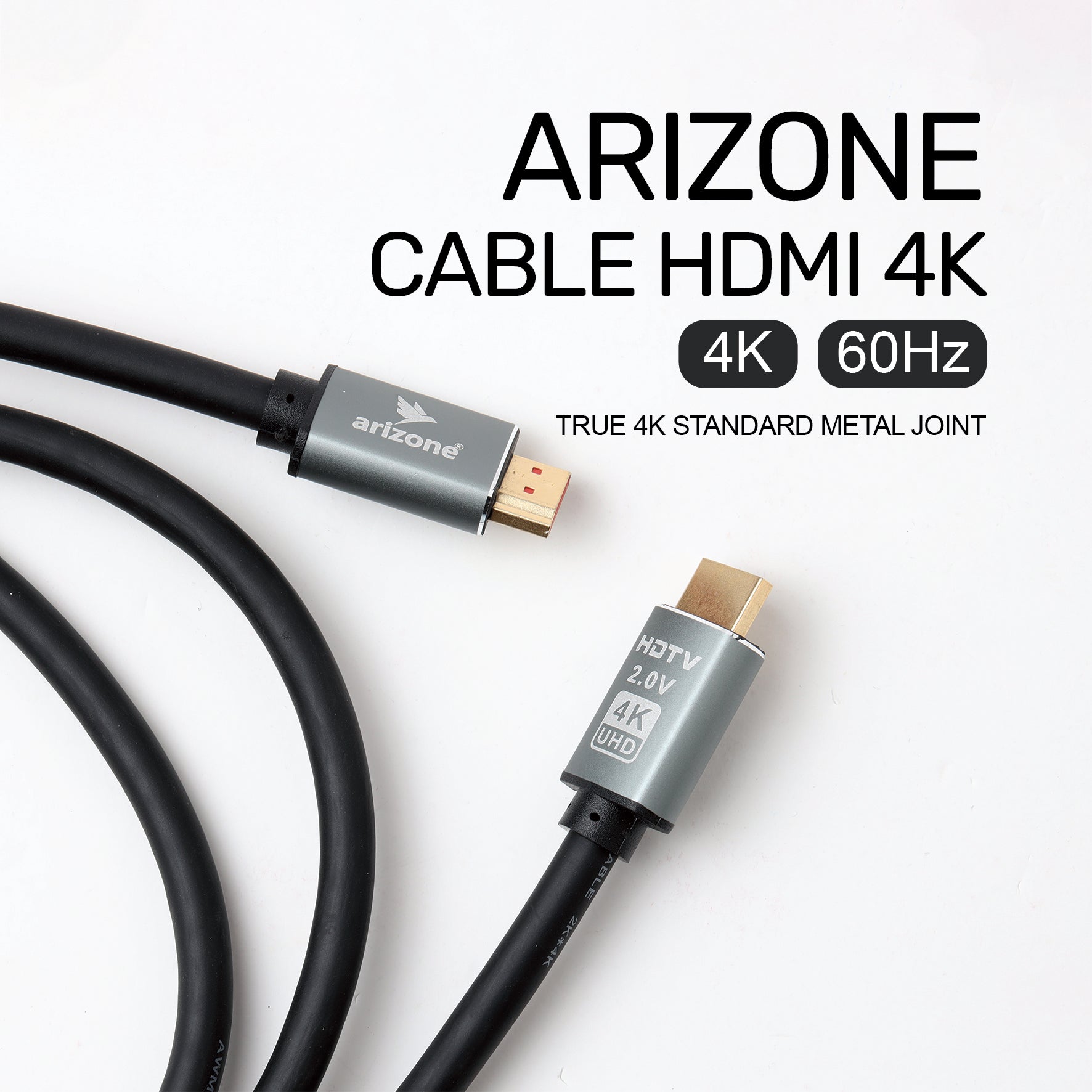 كابل Arizone HDMI 4K 19+1 1.5M BOX BLK 4K 1.5M عالي السرعة 18Gbps 4K@60Hz Ultra HDR 3D 4K HDMI إلى HDMI كابل فيديو مضفر متوافق مع MacBook Pro Playstation PS5/4 Switch TV Xbox Projector Laptop PC