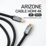 Arizone HDMI 4K 19+1 1.5M BOX BLK Cable 4K 1.5M High Speed 18Gbps 4K@60Hz Ultra HDR 3D 4K HDMI to HDMI Video Braided Cord Compatible with MacBook Pro Playstation PS5/4 Switch TV Xbox Projector Laptop PC