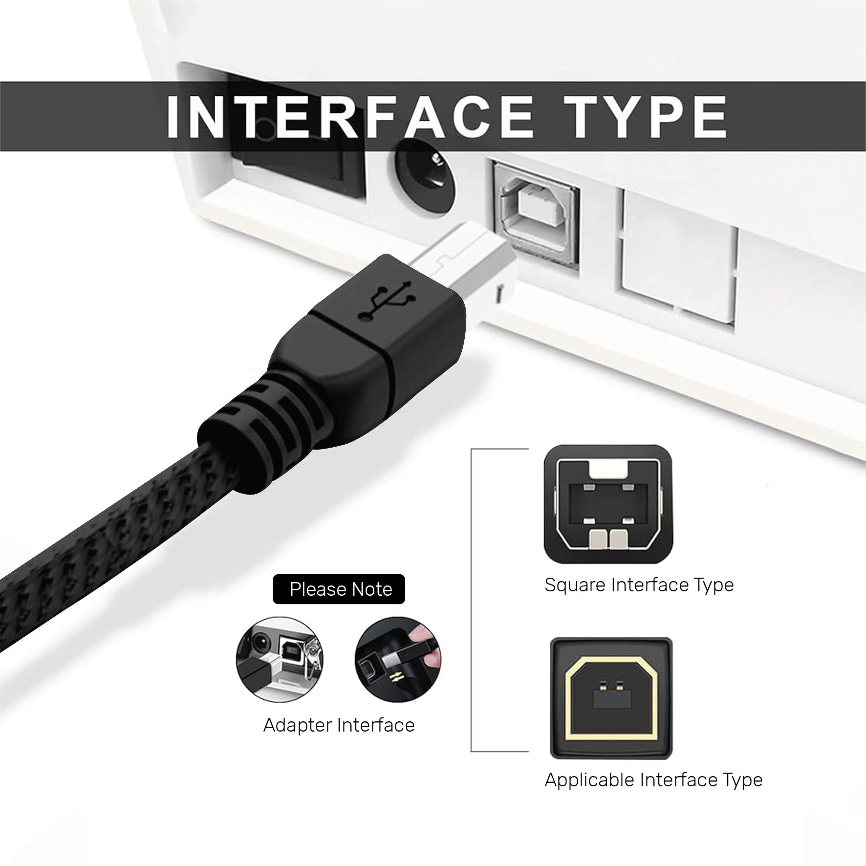 UP CABLE PRINTER USB 1.5M BLK