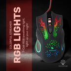 Arizone® USB K7 Gaming Mouse, 6 Buttons with Scroll Wheel Wired Optical Mouse