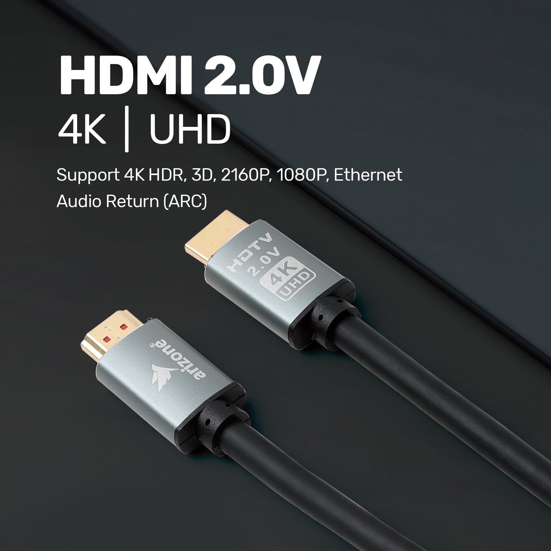 كابل Arizone HDMI 4K 19+1 1.5M BOX BLK 4K 1.5M عالي السرعة 18Gbps 4K@60Hz Ultra HDR 3D 4K HDMI إلى HDMI كابل فيديو مضفر متوافق مع MacBook Pro Playstation PS5/4 Switch TV Xbox Projector Laptop PC