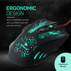 Arizone® USB K7 Gaming Mouse, 6 Buttons with Scroll Wheel Wired Optical Mouse