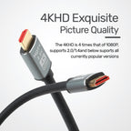 كابل Arizone HDMI 4K 19+1 1.5M BOX BLK 4K 1.5M عالي السرعة 18Gbps 4K@60Hz Ultra HDR 3D 4K HDMI إلى HDMI كابل فيديو مضفر متوافق مع MacBook Pro Playstation PS5/4 Switch TV Xbox Projector Laptop PC
