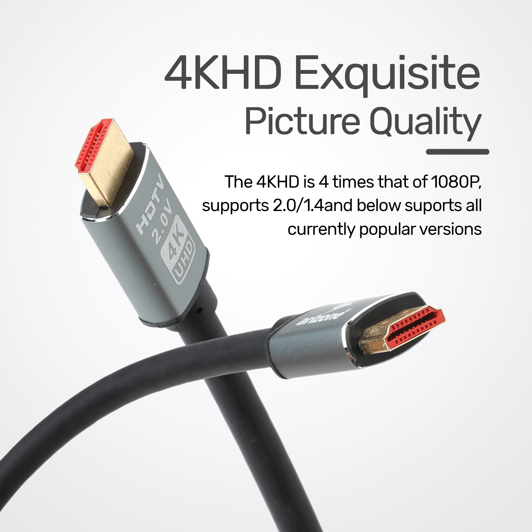 كابل Arizone HDMI 4K 19+1 1.5M BOX BLK 4K 1.5M عالي السرعة 18Gbps 4K@60Hz Ultra HDR 3D 4K HDMI إلى HDMI كابل فيديو مضفر متوافق مع MacBook Pro Playstation PS5/4 Switch TV Xbox Projector Laptop PC