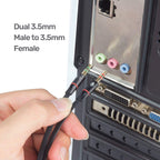 ARIZONE CABLE AUDIO MICROPHONE EARPHONE 30CM AUX 3.5F/2*3.5M BLK