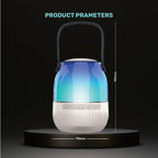 مكبر صوت Arizone® LED Bluetooth مع عمر بطارية طويل وصوت محيطي 360 وإضاءة LED ملونة للمنزل والخارج