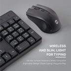 UP MK-1625 Wireless Compact Keyboard and Mouse Combo for Windows, Compatible with PC, Laptop - Black