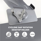 Arizone®  Tablet Stand 360° Rotating iPad Holder Adjustable Desktop Tablet Riser Foldable Aluminium