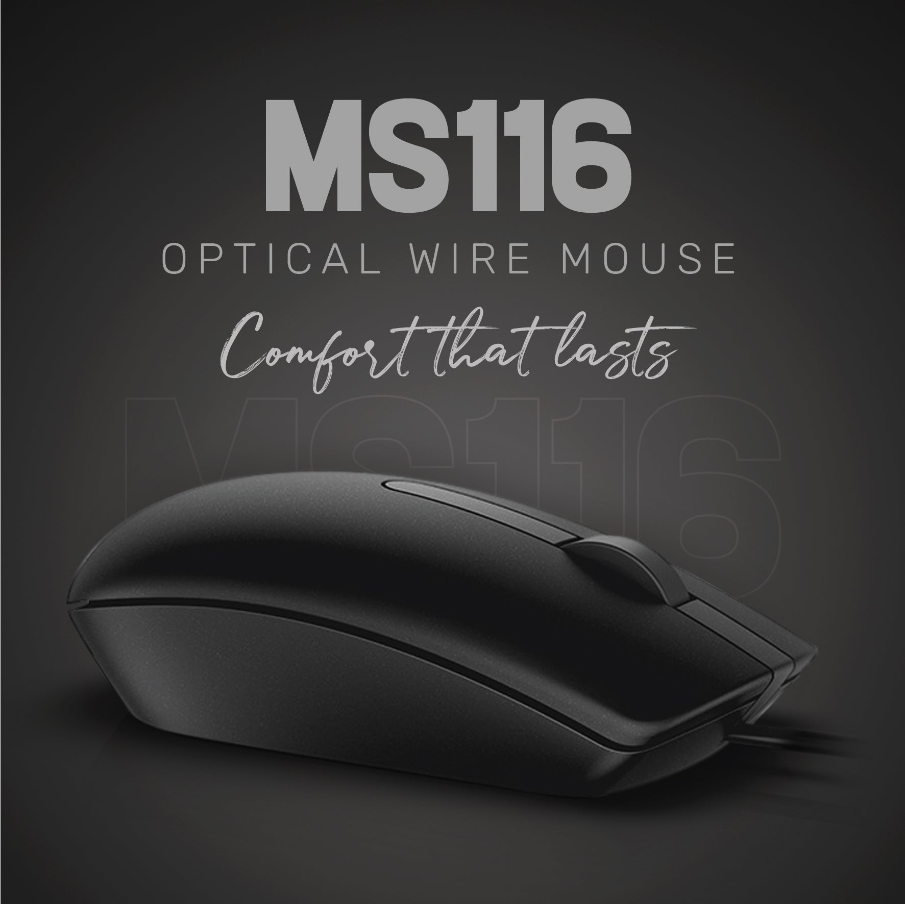 UP Optical Mouse MS116 Wired Mouse, USB Wired Computer Mouse with Ergonomic Design, Mouse for Laptop, PC, Desktop, Mac, Chromebook, Matebook - Black