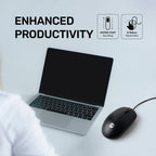 UP M10 Wired, USB Optical Mouse, Black