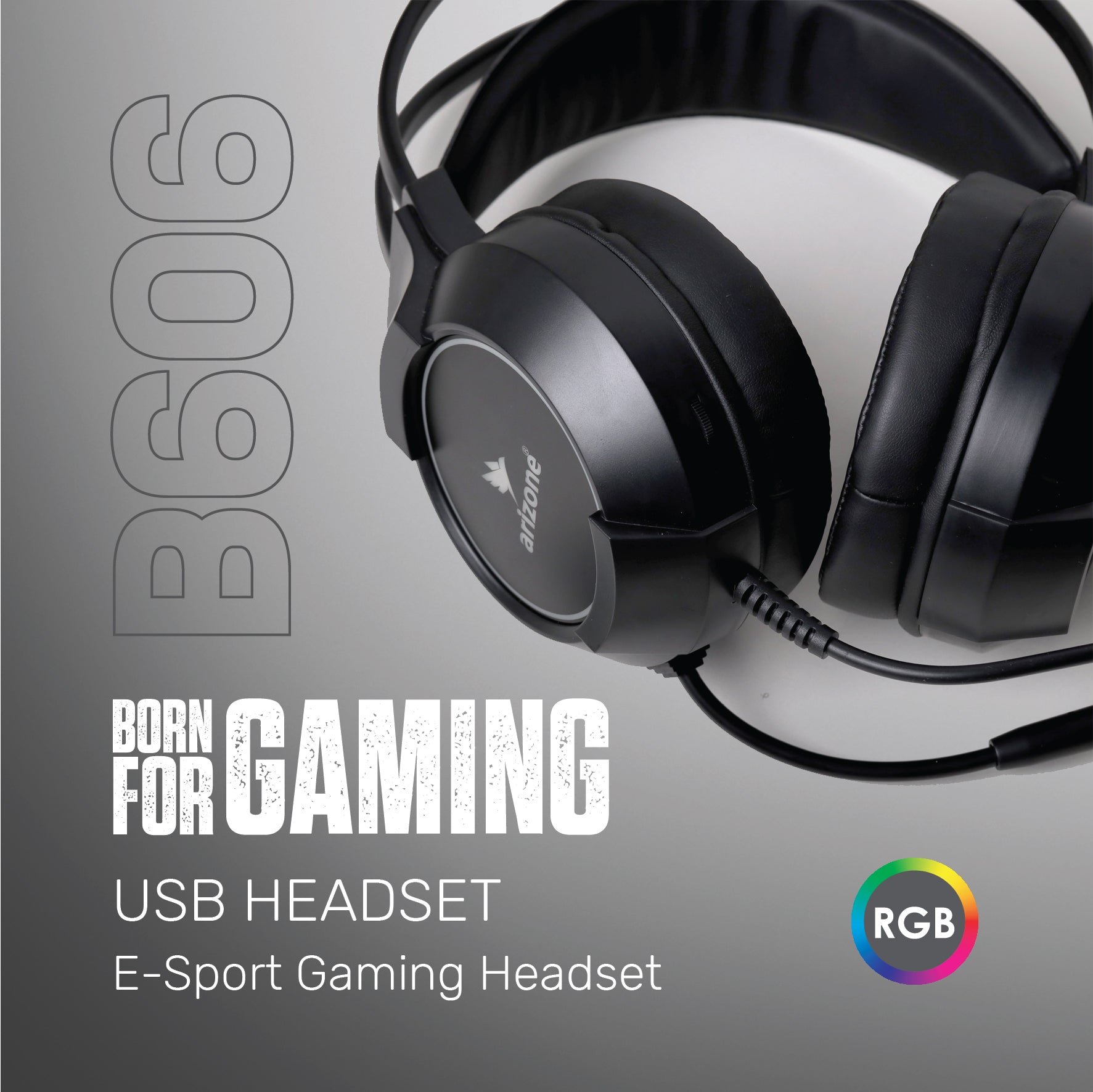 Arizone  7.1 RGB Gaming Headset with Dual Input- USB and 3.5mm Jack, Detachable Microphone, 90° Rotatable Earcups (Black)