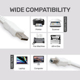 ARIZONE CABLE PRINTER USB 10M WHITE High Speed Cable Printer for HP, Canon, Scanner Cable A USB Male to B Printer Male (Compatible with Computer, Printer, White)