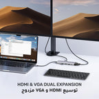 موزع USB Arizone® BS10A (10 في 1) 3 منافذ USB 3.0/HDMI/RJ45/VGA/USB-C PD/SD/TF/3.5 مم بسرعة 1000 ميجابت في الثانية