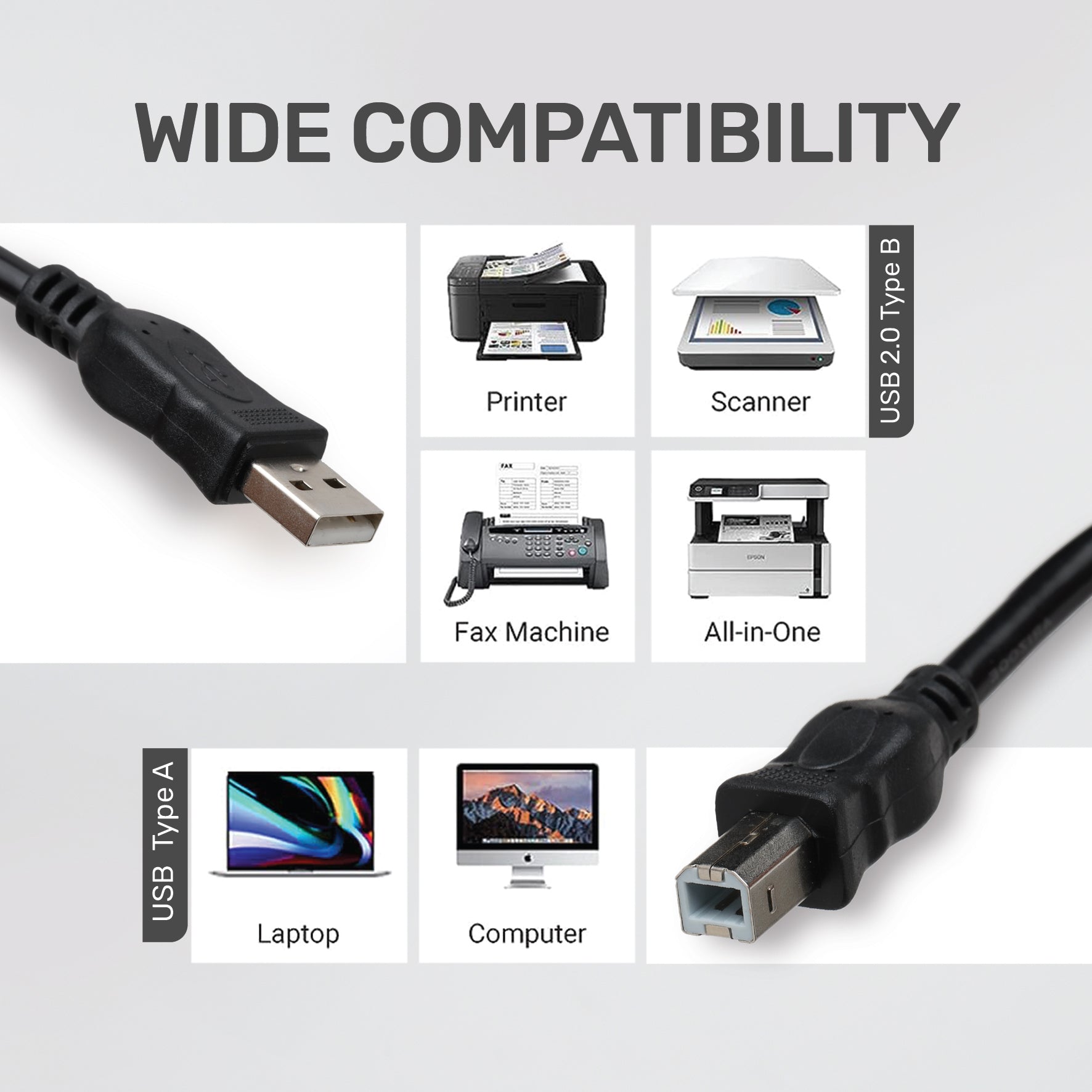 ARIZONE CABLE PRINTER USB 1.5M BLK