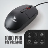 Arizone® USB 1000PRO Wired Mouse Ergonomic Office Mouse Optical Tracking