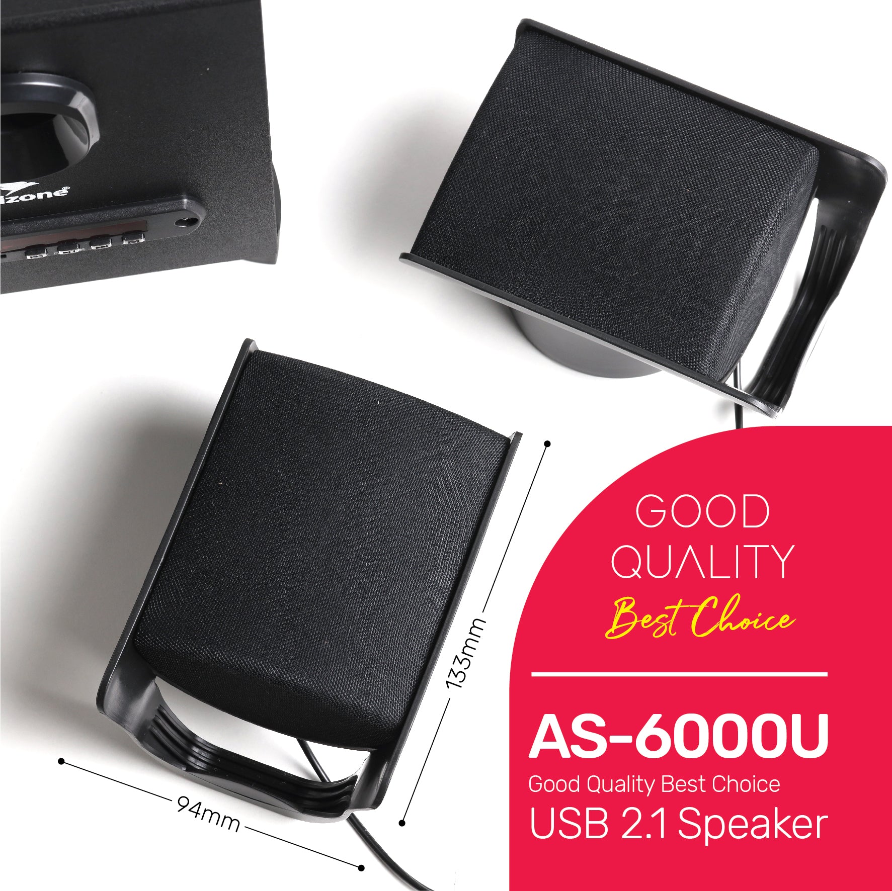 Arizone®  BT AS 6000U 2.1ch Home Theatre Satellite Speakers with Bluetooth USB NFC Compatible Big Size SubWoofer -